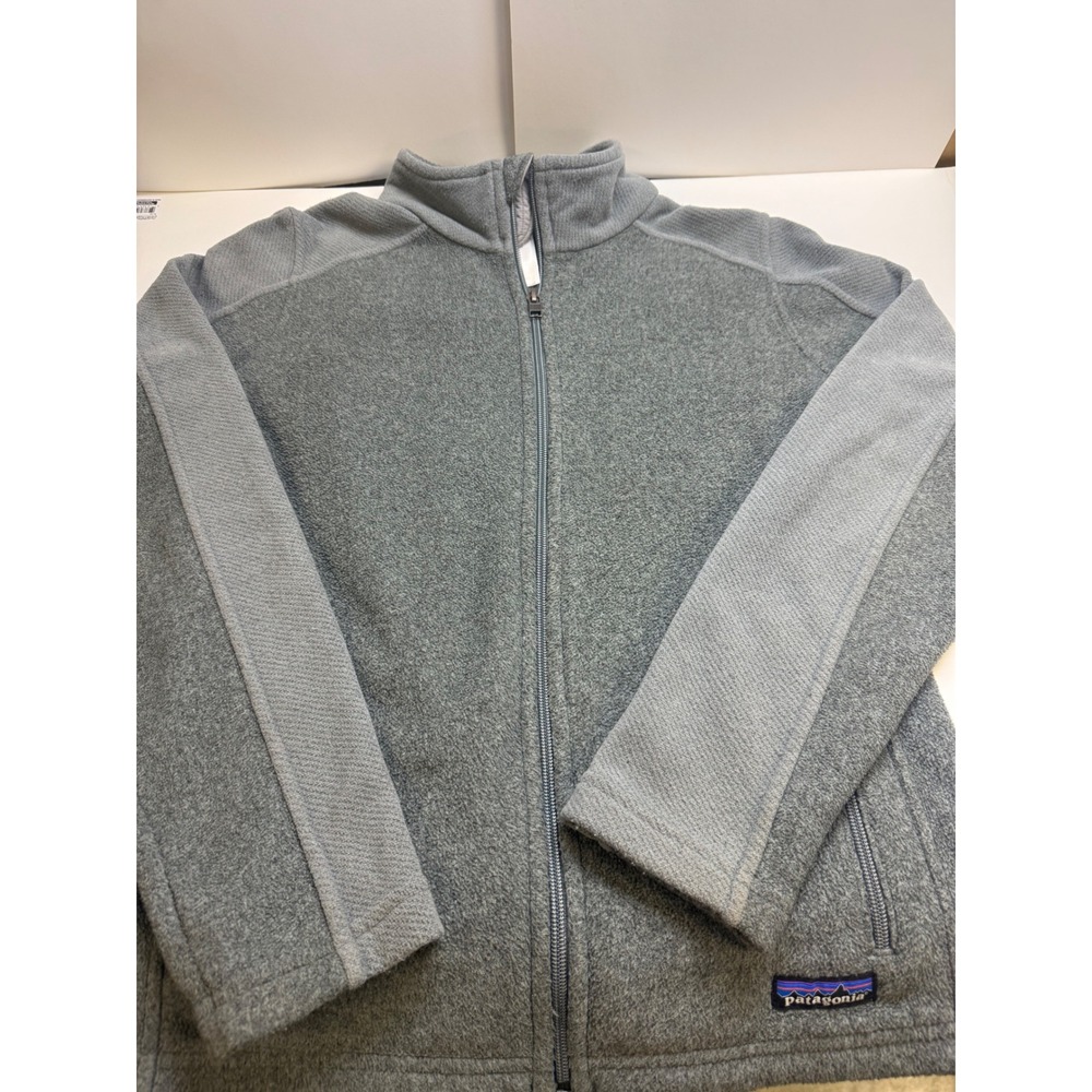 Patagonia Synchilla Fleece Jacket Womens Medium Gray Full Zip Mock Neck 22795